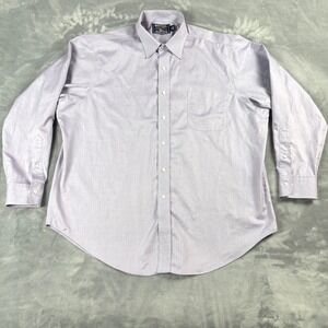 American Living Mens Dress Shirt Long Sleeve Button Purple Herringbone 17.5 4/35